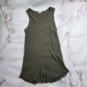 Sundry Shirt Womens XS 2 Army Green Racerback Ribbed Longline Modal Cotton